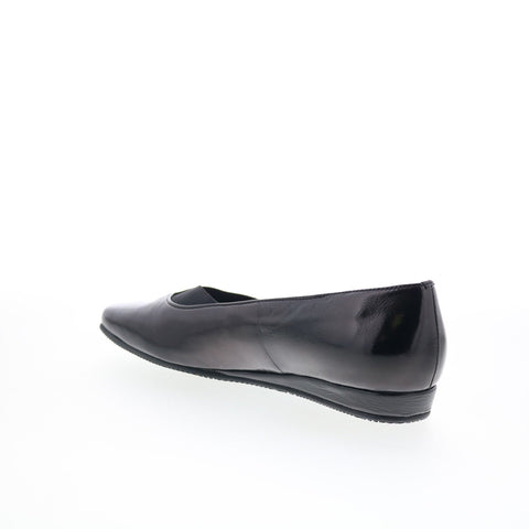 SoftWalk Viana S2217-005 Womens Black Leather Slip On Ballet Flats Shoes