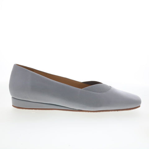 SoftWalk Viana S2217-431 Womens Gray Leather Slip On Ballet Flats Shoes