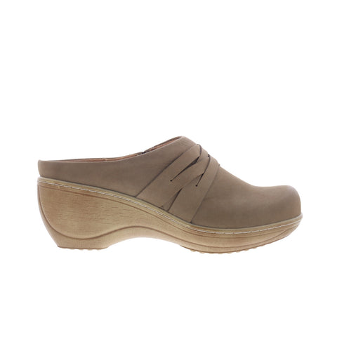 Softwalk Mackay S2226-118 Womens Brown Nubuck Slip On Clog Sandals Shoes