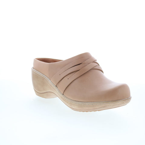 SoftWalk Mackay S2226-253 Womens Brown Leather Slip On Clog Flats Shoes