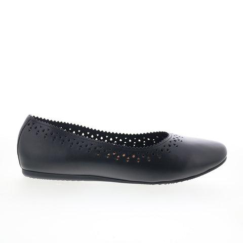 SoftWalk Selma S2228-001 Womens Black Leather  Slip On Ballet Flats Shoes