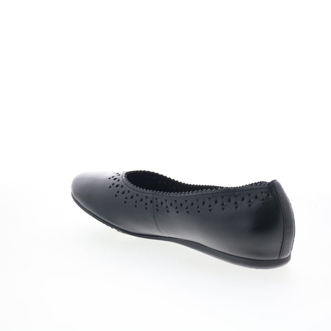 SoftWalk Selma S2228-001 Womens Black Leather  Slip On Ballet Flats Shoes
