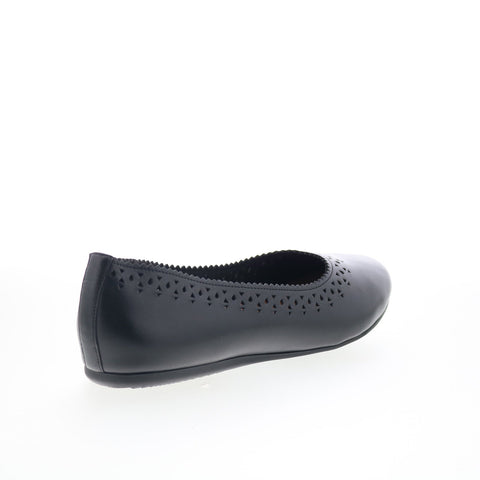 SoftWalk Selma S2228-001 Womens Black Leather  Slip On Ballet Flats Shoes