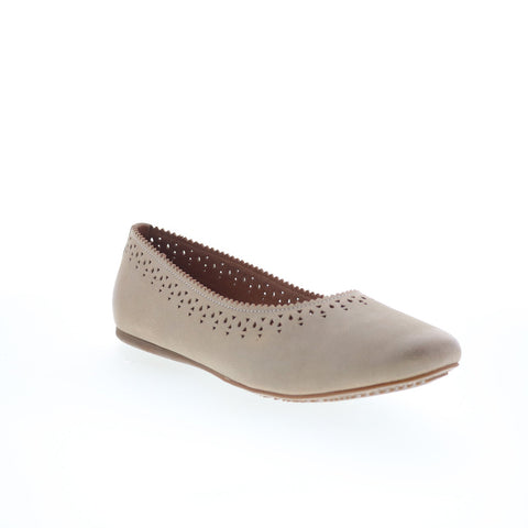 SoftWalk Selma S2228-057 Womens Gray Nubuck Slip On Ballet Flats Shoes