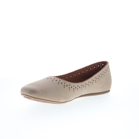 SoftWalk Selma S2228-057 Womens Gray Nubuck Slip On Ballet Flats Shoes