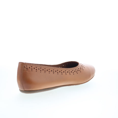 SoftWalk Selma S2228-253 Womens Brown Leather Slip On Ballet Flats Shoes