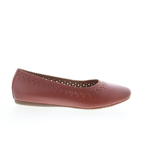 SoftWalk Selma S2228-650 Womens Brown Leather Slip On Ballet Flats Shoes