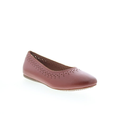 SoftWalk Selma S2228-650 Womens Brown Leather Slip On Ballet Flats Shoes