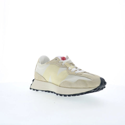 New Balance 327 WS327UE Womens Beige Suede Lace Up Lifestyle Sneakers Shoes