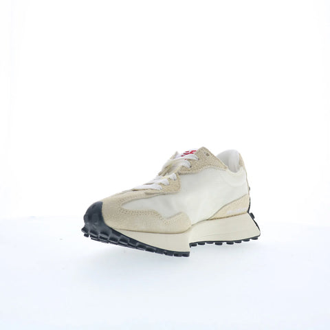 New Balance 327 WS327UE Womens Beige Suede Lace Up Lifestyle Sneakers Shoes