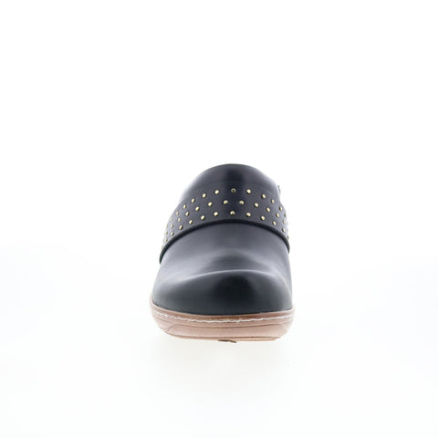 SoftWalk Marana S2312-001 Womens Black Leather Slip On Clog Flats Shoes