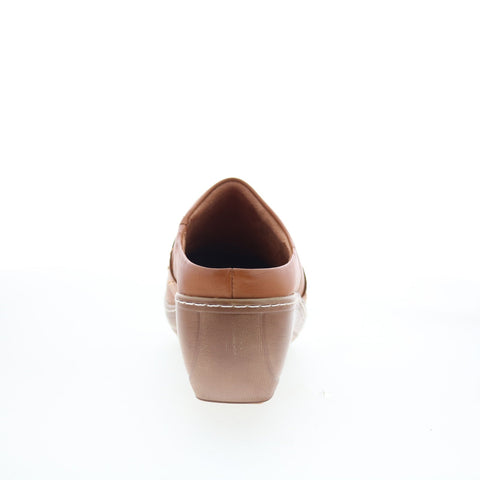 SoftWalk Marana S2312-215 Womens Brown Leather Slip On Clog Flats Shoes