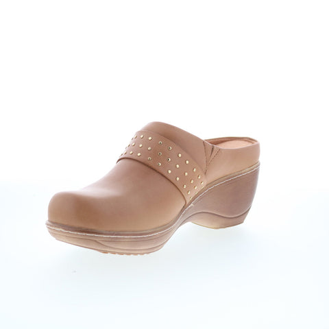SoftWalk Marana S2312-253 Womens Brown Leather Slip On Clog Flats Shoes
