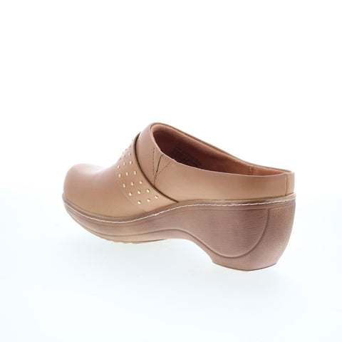 SoftWalk Marana S2312-253 Womens Brown Leather Slip On Clog Flats Shoes