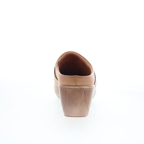 SoftWalk Marana S2312-253 Womens Brown Leather Slip On Clog Flats Shoes