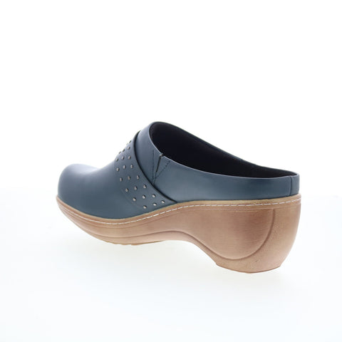 SoftWalk Marana S2312-469 Womens Black Leather Slip On Clog Flats Shoes