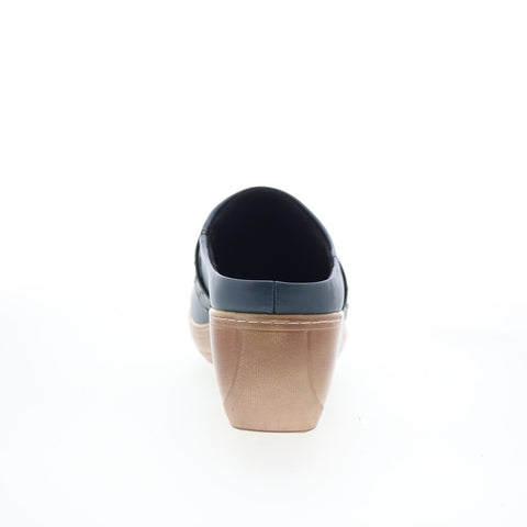 SoftWalk Marana S2312-469 Womens Black Leather Slip On Clog Flats Shoes