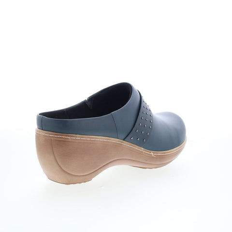 SoftWalk Marana S2312-469 Womens Black Leather Slip On Clog Flats Shoes