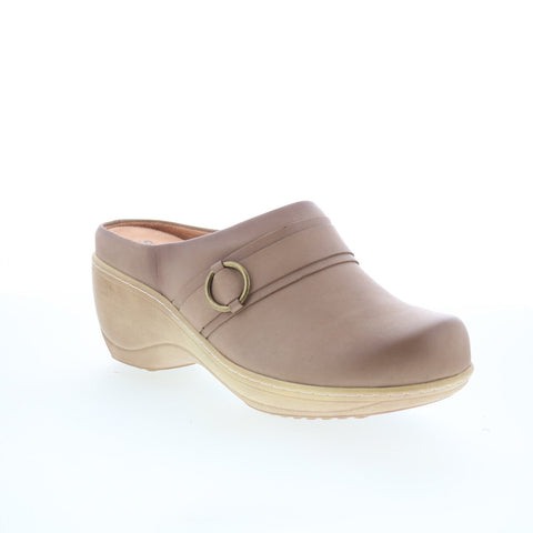 SoftWalk Macintyre S2361-117 Womens Brown Leather Clog Flats Shoes