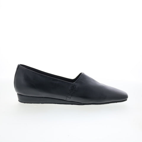 SoftWalk Vale S2368-001 Womens Black Leather Slip On Loafer Flats Shoes