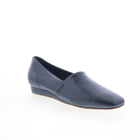 SoftWalk Vale S2368-400 Womens Blue Leather Slip On Loafer Flats Shoes