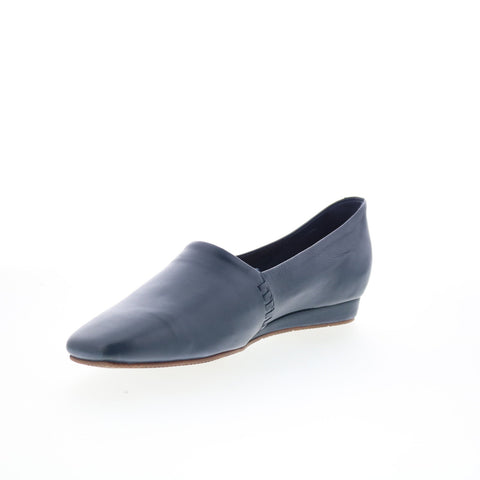 SoftWalk Vale S2368-400 Womens Blue Leather Slip On Loafer Flats Shoes