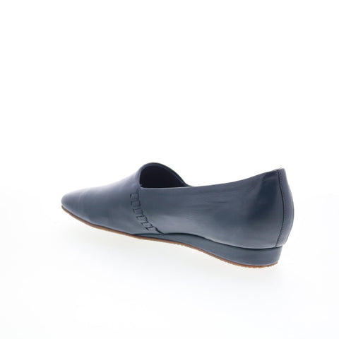 SoftWalk Vale S2368-400 Womens Blue Leather Slip On Loafer Flats Shoes