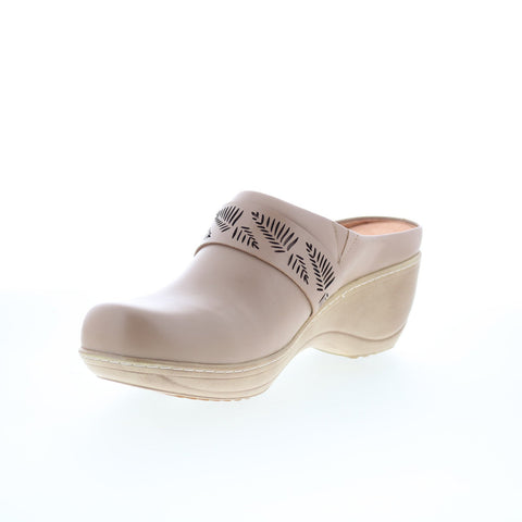 SoftWalk Melita S2412-117 Womens Brown Leather Slip On Clog Flats Shoes