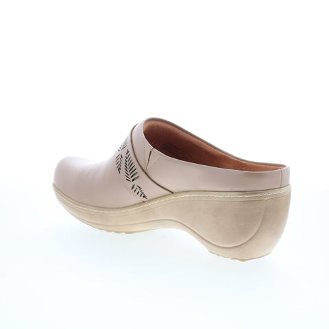 SoftWalk Melita S2412-117 Womens Brown Leather Slip On Clog Flats Shoes