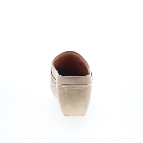 SoftWalk Melita S2412-117 Womens Brown Leather Slip On Clog Flats Shoes