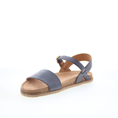 Softwalk Upland S2419-400 Womens Blue Wide Leather Strap Sandals Shoes