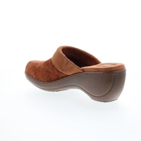 Softwalk Murietta S6015-954 Womens Brown Suede Slip On Clog Flats Shoes