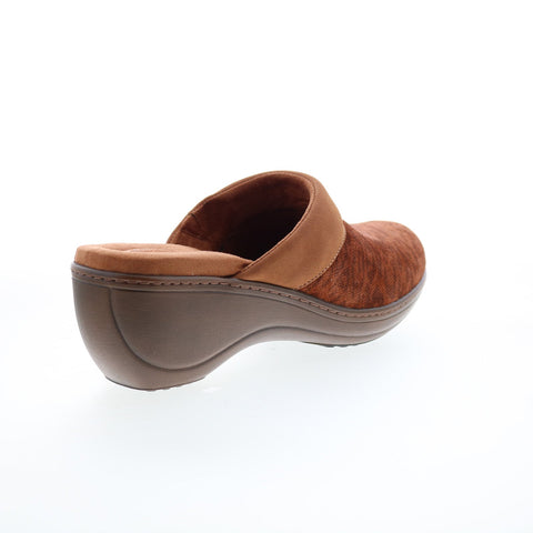 Softwalk Murietta S6015-954 Womens Brown Suede Slip On Clog Flats Shoes