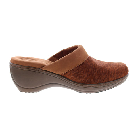 Softwalk Murietta S6015-954 Womens Brown Suede Slip On Clog Flats Shoes
