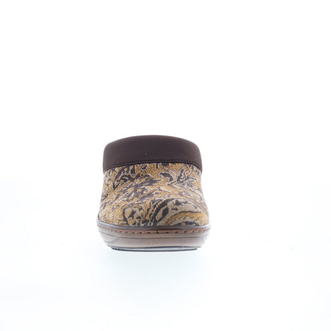 Softwalk Murietta S6015-960 Womens Brown Canvas Slip On Clog Flats Shoes