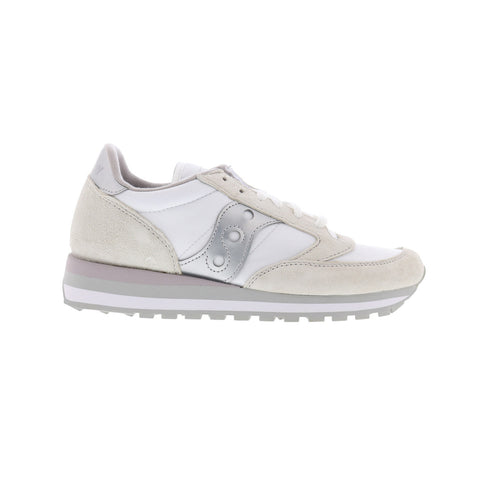 Saucony Jazz Triple S60530-16 Womens White Suede Lifestyle Sneakers Shoes
