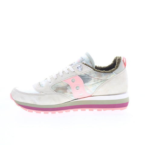 Saucony Jazz Triple S60591-2 Womens Beige Suede Lifestyle Sneakers Shoes