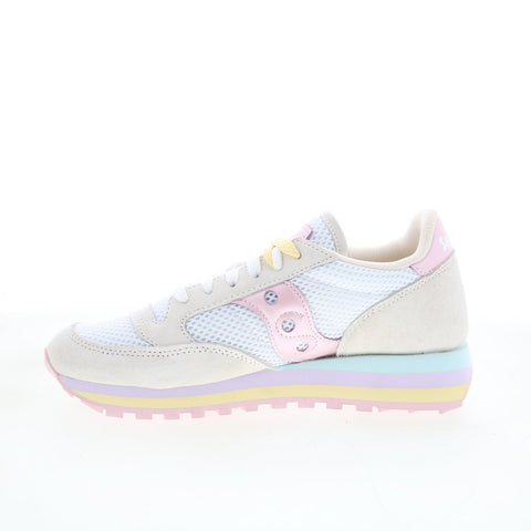 Saucony Jazz Triple S60711-1 Womens Beige Suede Lifestyle Sneakers Shoes