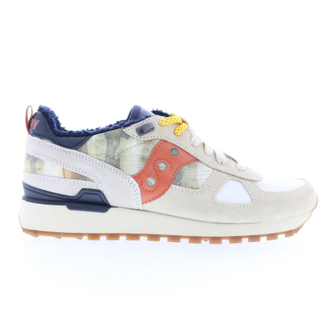 Saucony Shadow Original S70592-1 Mens White Suede Lifestyle Sneakers Shoes