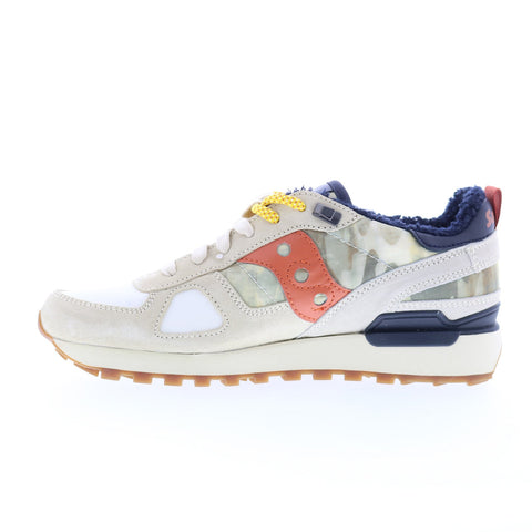 Saucony Shadow Original S70592-1 Mens White Suede Lifestyle Sneakers Shoes