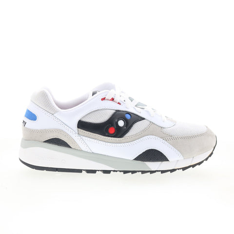 Saucony Shadow 6000 S70603-1 Mens White Suede Lifestyle Sneakers Shoes
