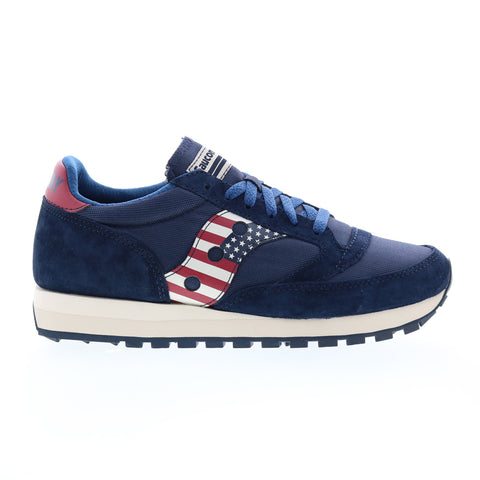 Saucony Jazz 81 USA S70613-76 Mens Blue Suede Lifestyle Sneakers Shoes