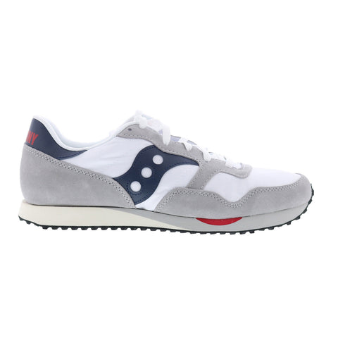 Saucony DXN Trainer S70757-2 Mens White Suede Lifestyle Sneakers Shoes