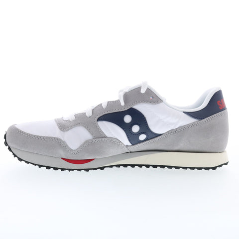 Saucony DXN Trainer S70757-2 Mens White Suede Lifestyle Sneakers Shoes