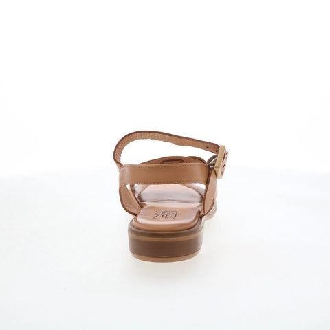 Miz Mooz Sabby Womens Brown Leather Hook & Loop Strap Sandals Shoes