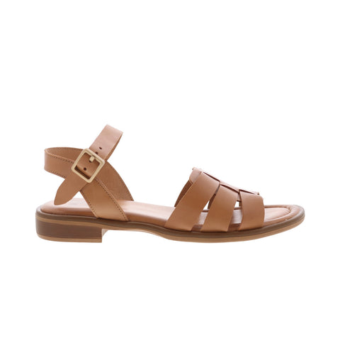 Miz Mooz Sabby Womens Brown Leather Hook & Loop Strap Sandals Shoes