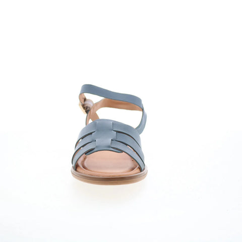 Miz Mooz Sabby Womens Blue Leather Hook & Loop Strap Sandals Shoes