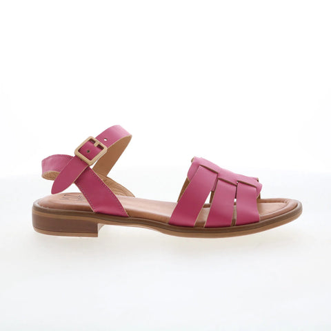 Miz Mooz Sabby Womens Pink Leather Hook & Loop Strap Sandals Shoes