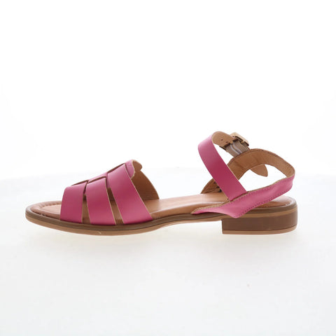 Miz Mooz Sabby Womens Pink Leather Hook & Loop Strap Sandals Shoes