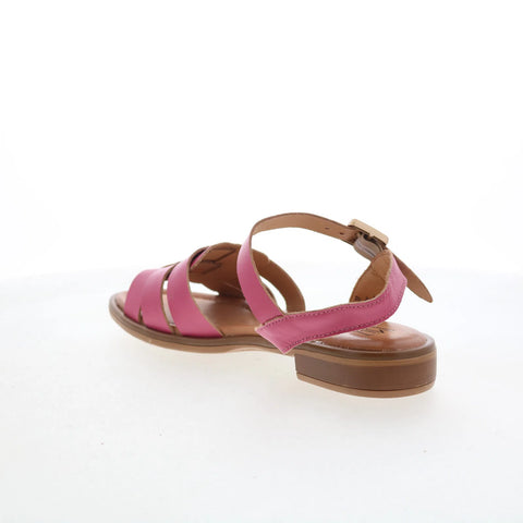 Miz Mooz Sabby Womens Pink Leather Hook & Loop Strap Sandals Shoes